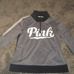 Pink turtleneck half-zip